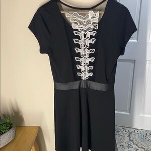 Hot Topic Black Dress with White Lace Detail